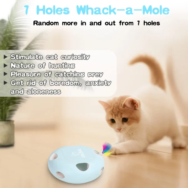 INKZOO Cat Toys, Interactive Cat Toys for Indoor Cats,  Smart Interactive Kitten Toy, Automatic 7 Holes Mice Whack-A-Mole 5