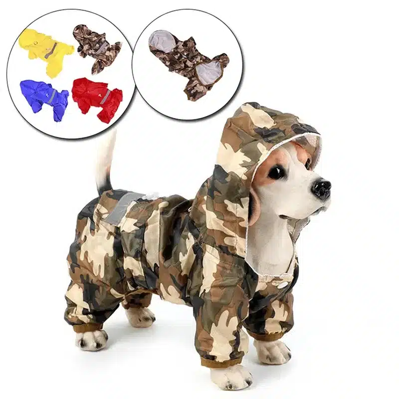 Pet Dog Raincoat Outdoor Puppy Pet Rainwear Reflective Hooded Waterproof Jacket Clothes for Dogs Cats Apparel Clothes Supplies 1