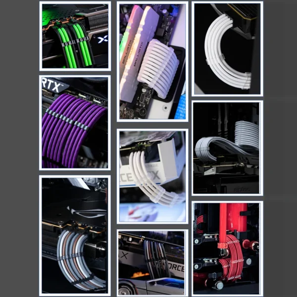 24pcs Cable Comb Organizer Acrylic for 3.0-3.6mm PC Power Cables Wiring 6/8/24 Pin Computer Cable Manager Clamp Clips 4