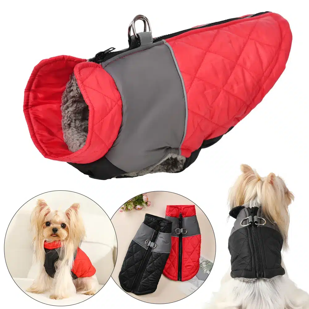 Dog Clothes Winter Warm Fleece Jacket For Small Dogs Outdoor Reflective Puppy Coat With Zipper Cat Vest Chihuahua Pet Apparel 1