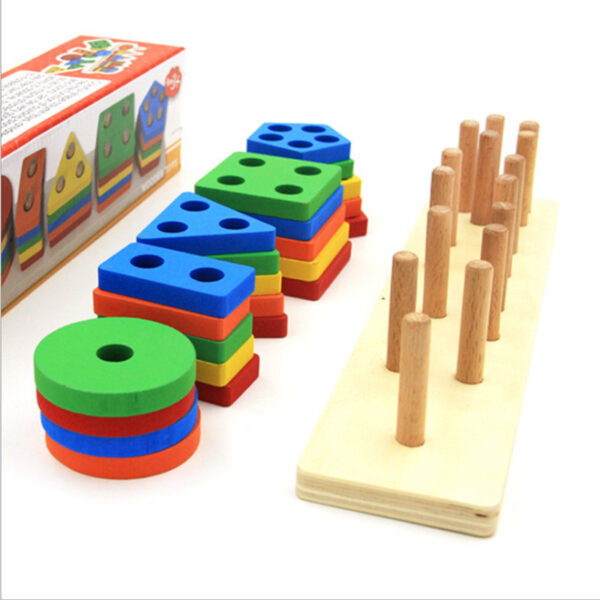 Baby Geometric Intelligence Board Shape Matching Building Block Toy - Image 4