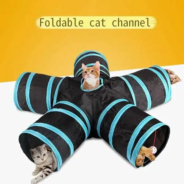 Wear-resistant Cat Play Tunnel Foldable Pet Animal Tunnels with Crinkle Playing Toy for Cats Guinea Pig Rabbits Funny Cat Supply 2