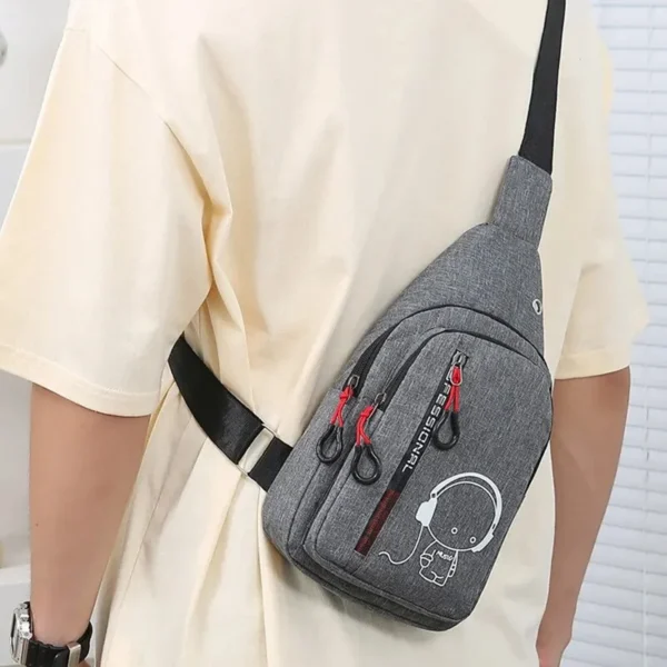 Men's Chest Bag 2024 New Casual Fashion Shoulder Bag Male Hand Crossbody Korean Cycling Backpack 3