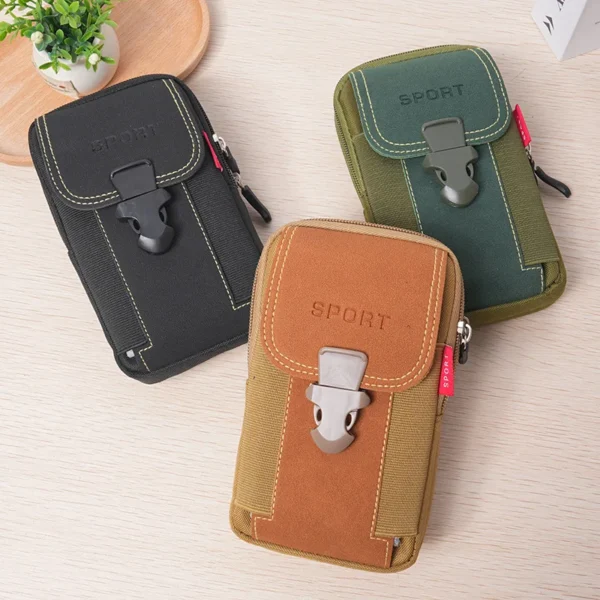Man Belt Pouch Mobile Phone Bag for Men Phone Holster Bag Molle Waist Bag Pack Small Tactical Duty Belt Backpack Card Holder 2