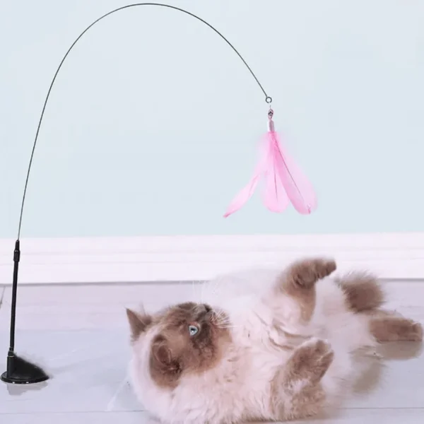 Cat Toy Feather Toys for Cats ScratchTease Cat Toys Interactive Funny Bite Resistant Cats Toy with Bell Wire Sucker Pet Products 1