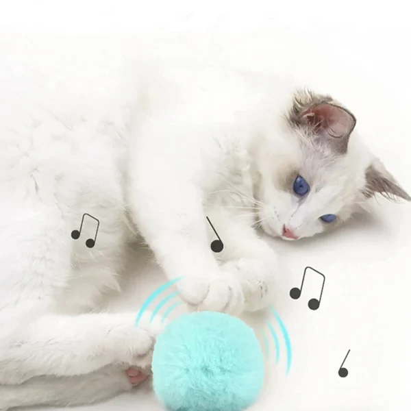 Interactive Ball Smart Cat Toys Plush Electric Catnip Training Toy Kitten Touch Sounding Pet Product Squeak Toy Ball 3