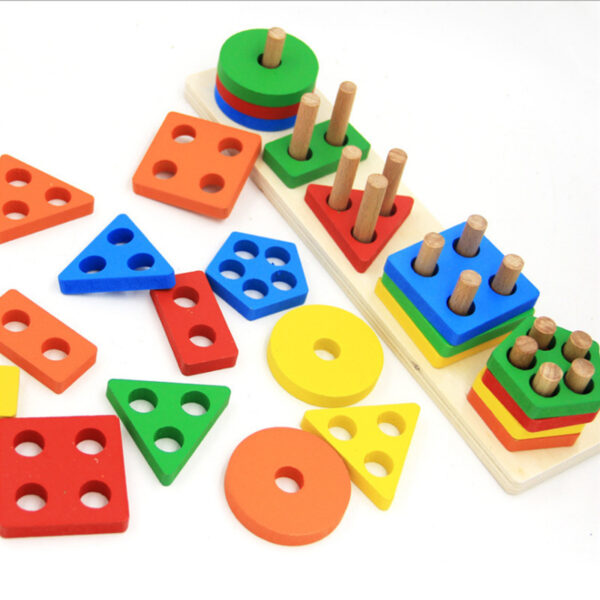 Baby Geometric Intelligence Board Shape Matching Building Block Toy - Image 2