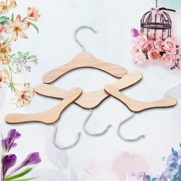 10 Pieces Wooden Pet Apparel Hangers Wooden Portable Clothes Hanger Durable Gift 5