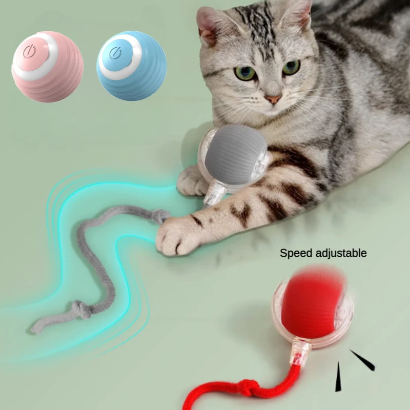 New Electric Cat Ball Toys Automatic Rolling Ball With Teaser Bird Cat Toys Pet Interactive Smart  Sensor Rechargeable Cat Toys 1