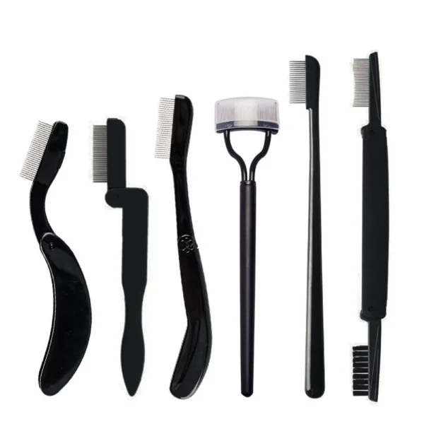 1 Pcs Black Foldable Eyelash Brush Comb Beauty Makeup Lash Separator Stainless Steel Eyelash Curler Mascara Curl Cosmetic Tool 1