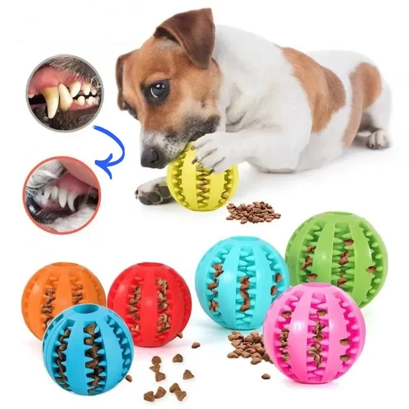 Dog Ball Toys for Small Dogs Interactive Elasticity Puppy Chew Toy Tooth Cleaning Rubber Food Ball Toy Pet Stuff Accessories 1