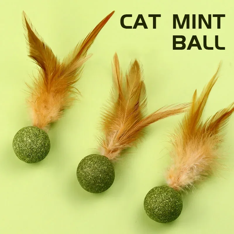 Pet Catnip Toys Edible Catnip Ball Safety Healthy Cat Mint Cats Home Chasing Game Toy Products Clean Teeth Cat Mint Ball 1