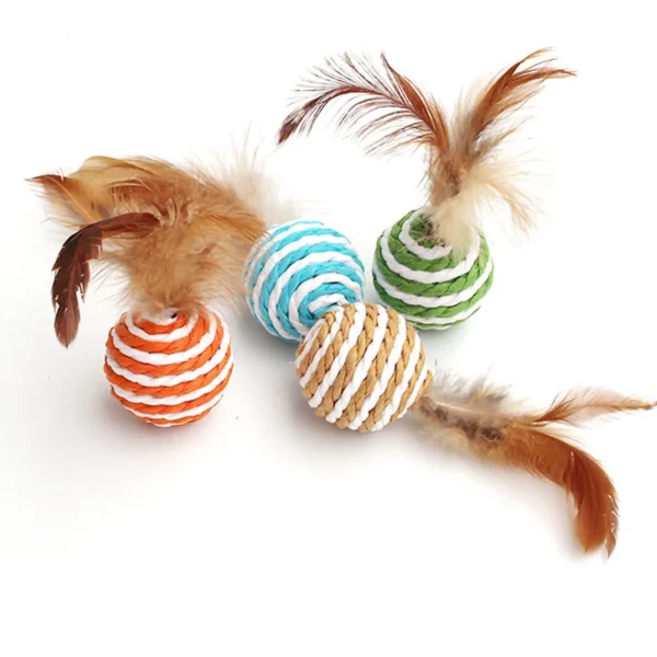 1pc Cat Toy Stick Feather Wand With Bell Mouse Cage Toys Plastic Artificial Colorful Cat Teaser Toy Pet Supplies Random Color 3