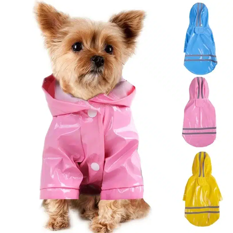 Summer Outdoor Puppy Pet Rain Coat S-XL Hoody Waterproof Jackets PU Raincoat for Dogs Apparel Clothes Little Teddy Dog Raincoat 1