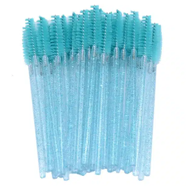 50Pcs Disposable Micro Glitter Eyelash Mascara Wands Mini Crystal Eye Lashes Brush Comb Eyebrow Spoolies Makeup Beauty Tools 5