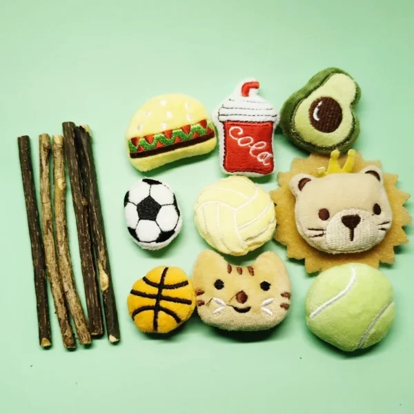 Pet Toy Set Cat Toy Set With Catmint Kitten Plush Catnip Toy With Scent Cat Mini Catnip Chewing Toy Teeth Grinding Pet Supplies 2
