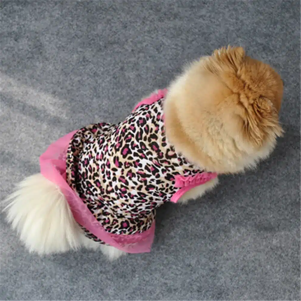 Puppy Apparel Summer Dog Cute Cat Dress Pet Small Clothes Pet Leopard Pet clothes Dog Sleds Training 1