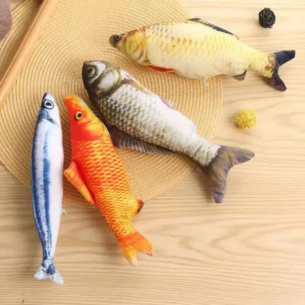 20/30/40 Creative Cat Toy 3d Fish Simulation Soft Plush Anti-Bite Catnip Interaction Chewing Fake Cat Fish Toy Pet Accessories 3