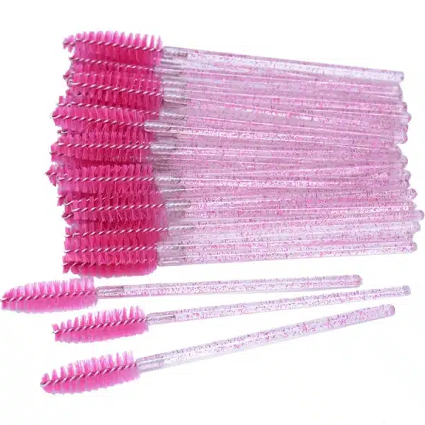 50Pcs Disposable Micro Glitter Eyelash Mascara Wands Mini Crystal Eye Lashes Brush Comb Eyebrow Spoolies Makeup Beauty Tools 4