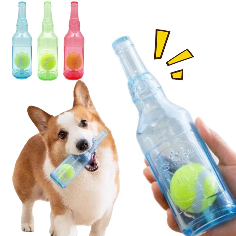 Pet Chew Toy Pet Sound Bite Resistant Molar Floating Rubber TPR Tennis Bottle Pet Bottle Ball Squeaky Toy Accessories 1