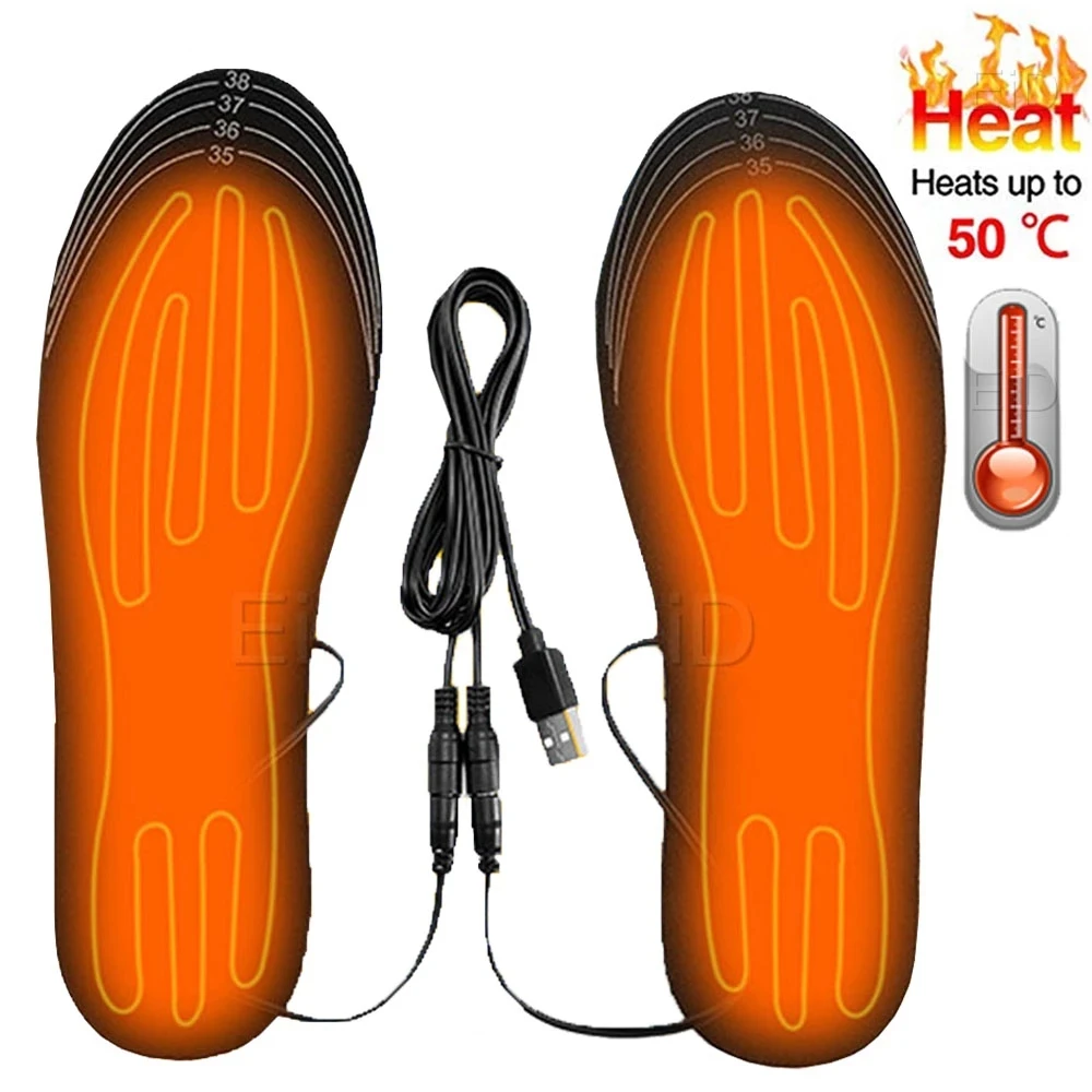 USB Heated Shoe Insoles Feet Warm Sock Pad Mat Electrically Heating Insoles Washable Warm Thermal Insoles Unisex WJ014 Insoles 1