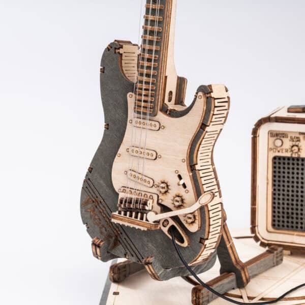 Robotime Rokr Electric Guitar Model Gift For Kids Assembly Creative Toys Building Block Set 3D Wooden Puzzle TG605K - Image 5