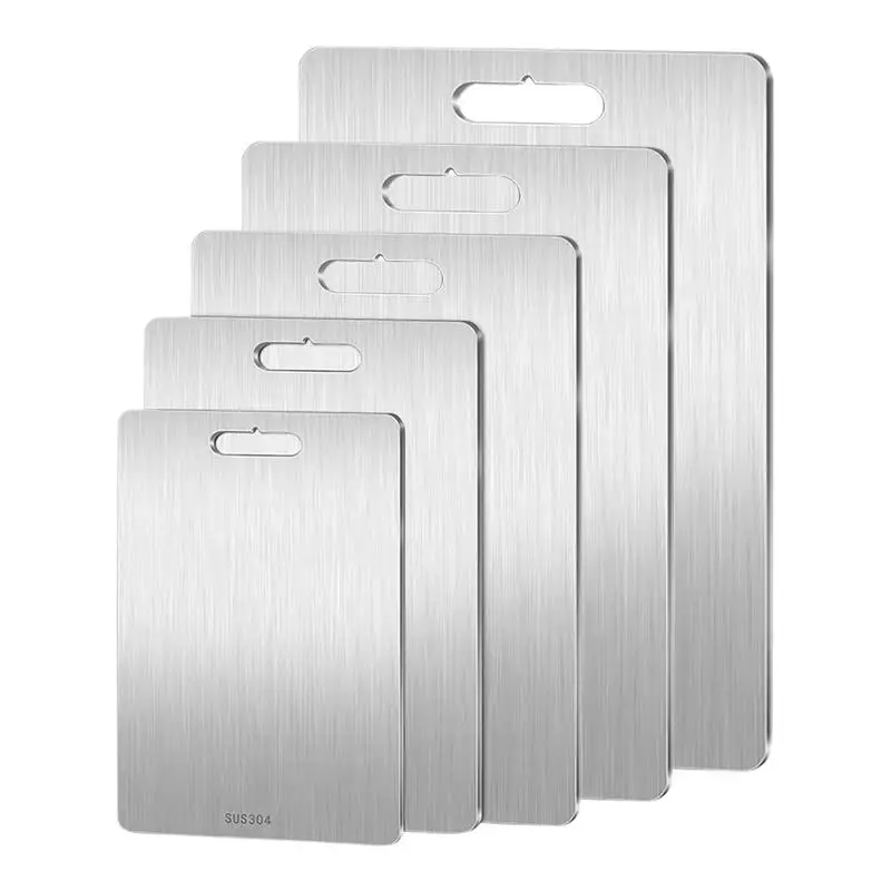 Titanium Cutting Boards for Kitchen Double-Sided Chopping Board 304 Stainless Steel Food Cutting Mat Serving Tray for Cooking 1