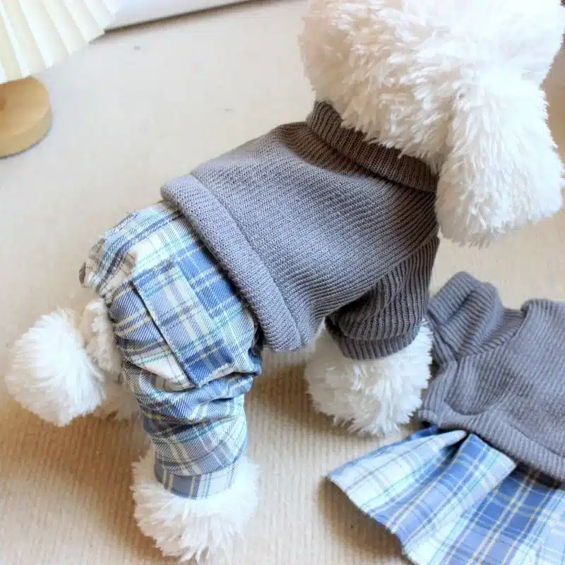 Couple Dog Clothes Jumpsuit Dress Winter Pet Clothing Boy Girl Dog Costume Apparel Puppy Skirt Pants Yorkie Pomeranian Apparel 1