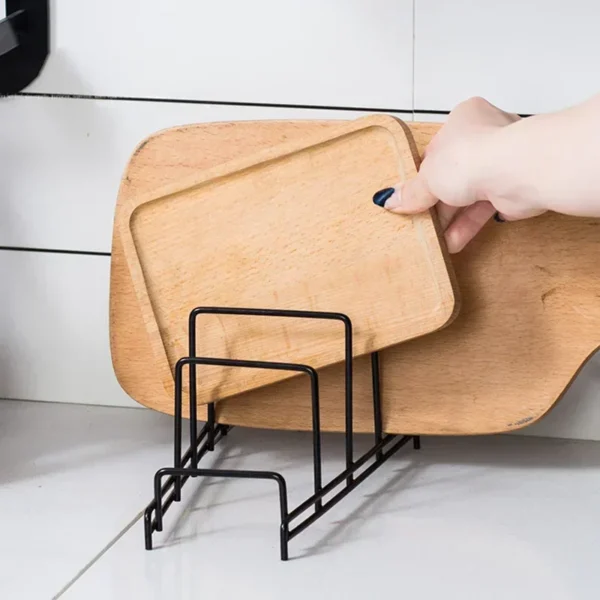 Iron Art Rack Shelf Multi Layer Space Saving Organizer Pot Lid Plates Cutting Board Stand Holder Storage For Kitchen Home Decor 5
