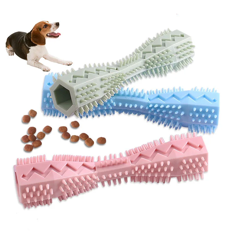 Dog Toothbrush Durable Dog Chew Toy Stick Soft Rubber Tooth Cleaning Point Massage Toothpaste Pet Toothbrush Molar Pet Supplies 1