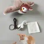 Interactive Cat Toys Rechargeable Chirping Flapping Bird with Catnip Indoor Dogs Cats Touch Activated Squeak Plush Toy for Pet 1