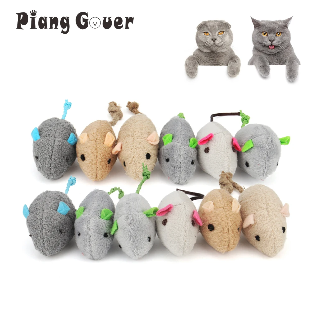 12pcs Mix Pet Toy Catnip Mice Fun Plush Mouse Cat Toy Interactive Play for Kitten 1