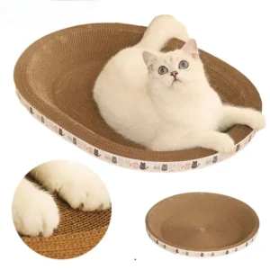 Corrugated Cat Scratcher Cat Scrapers Round Oval Grinding Claw Toys for Cats Wear-Resistant Cat Bed Nest Cat Accessories 1