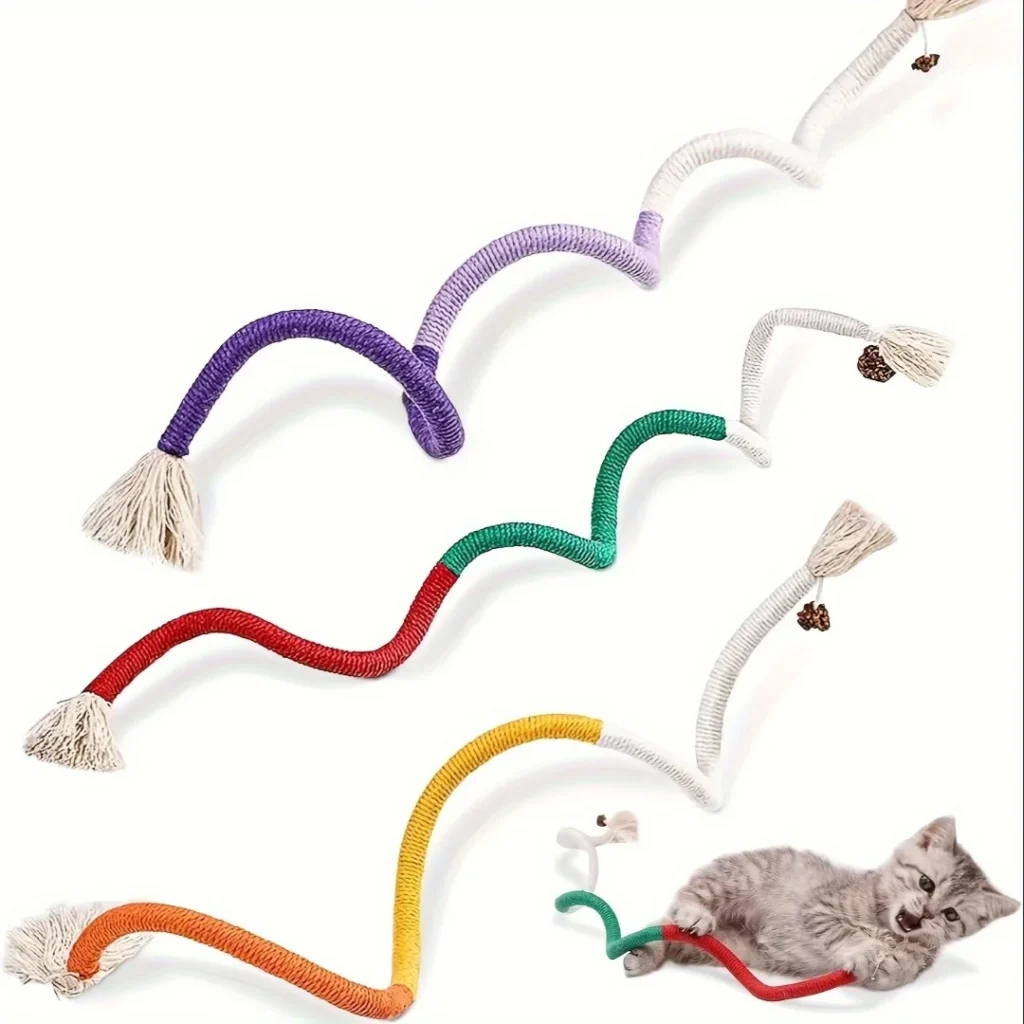 Cotton Cat Chew Toy for Teeth Cleaning, Catnip Rope Toys for Indoor Cats,Nibbling Exercise, Interactive Cat Nip Teething Toys fo 1