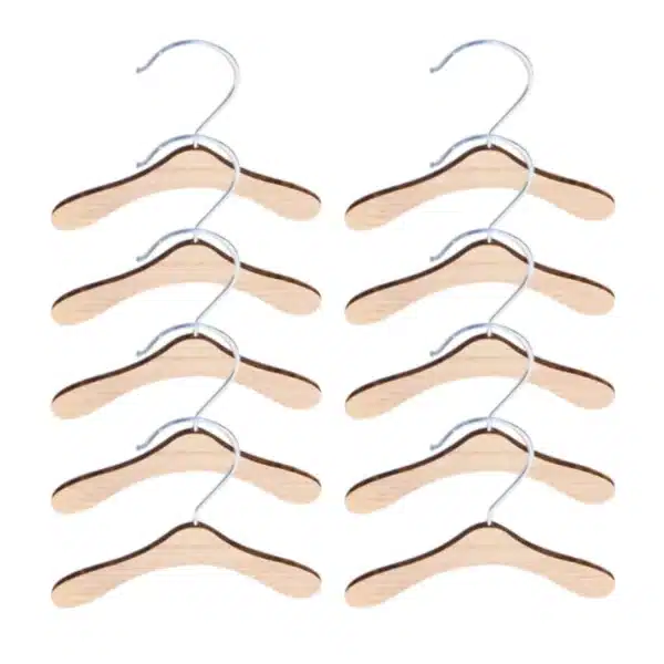 10 Pieces Wooden Pet Apparel Hangers Wooden Portable Clothes Hanger Durable Gift 3