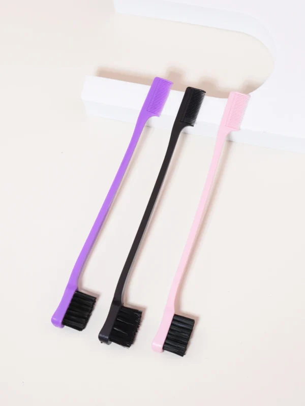 3pcs hair comb eyebrow brush comb double-sided edge control bursh back brush comb, hair styling tool Special for real hair wigs 3