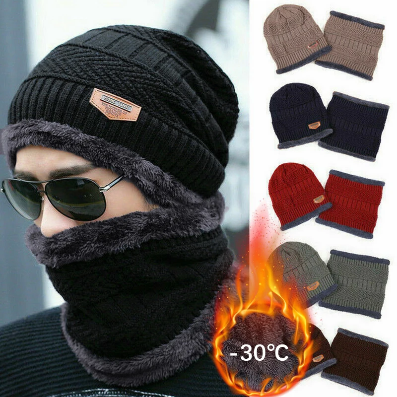 Winter Hats Knit Cap Men And Women Velvet Hat Coral Fleece Scarf Outdoor Riding Hat Warm Thickening Plus Velvet Neck Protect Cap 1