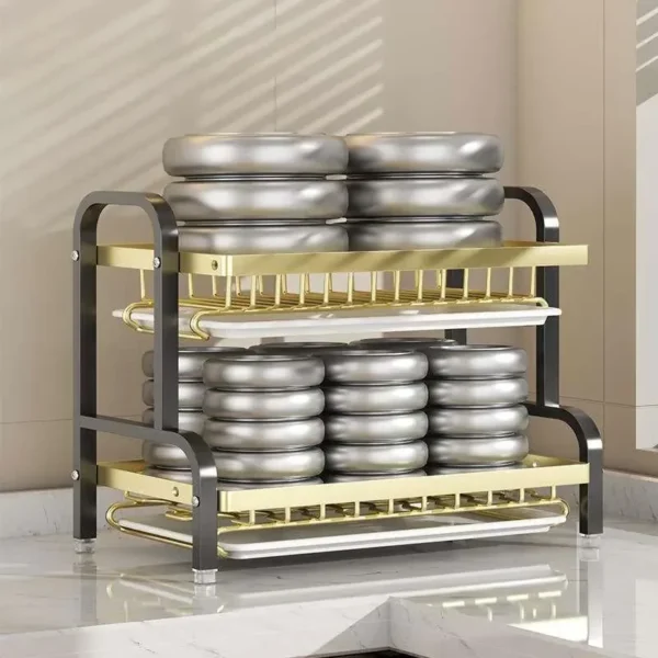 2 Tier Cutting Board Holder With Drainboard Utensil Holder ray Box Basket For Small Kitchen Countertop Dish Rack Organizer 5