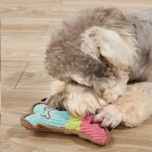 1pc Dog Squeaky Toys, Bones Plush Dogs Chew Toy for Small Medium Breed Puppy Aggressive Chewer Pets Puppy Playing Cleaning Teeth 3
