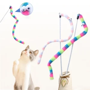 Cat Toy Feather Cat Teaser Wand Cat Interactive Toy Funny Caterpillar Colorful Rod Teaser Wand Pet Cat Supplies Cat Accessory 1