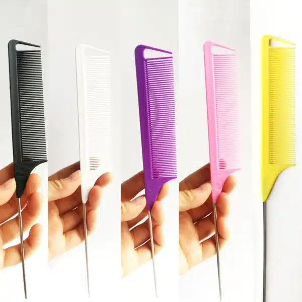 Professional Pointed Tail Hair Styling Comb Antistatic Hair Dye Brush Barber Steel Needle Pin Rat Tip Combs Barber Accessories 2