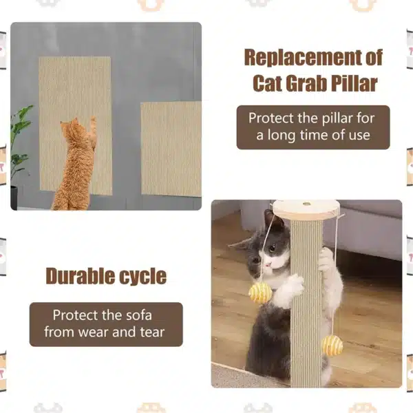 Cat Scratching Mat Self-Adhesive Crawling Mat Cats Scratch Board Protection Paws Cat Toys Furniture Protector 3
