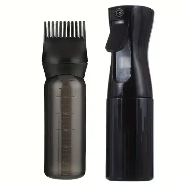 2-Pack Plastic Refillable Continuous Spray Bottles with Root Comb Applicator - Fine Mist Sprayer for Hairstyling Hair Dye Bottle 6