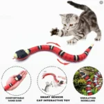 Automatic Cat Toys Interactive Smart Sensing Snake TeaseToys for Cats USB Charging Cat Accessories for Pet Cats  Game Play To 1