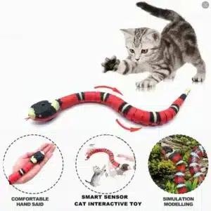 Automatic Cat Toys Interactive Smart Sensing Snake TeaseToys for Cats USB Charging Cat Accessories for Pet Cats  Game Play To 1