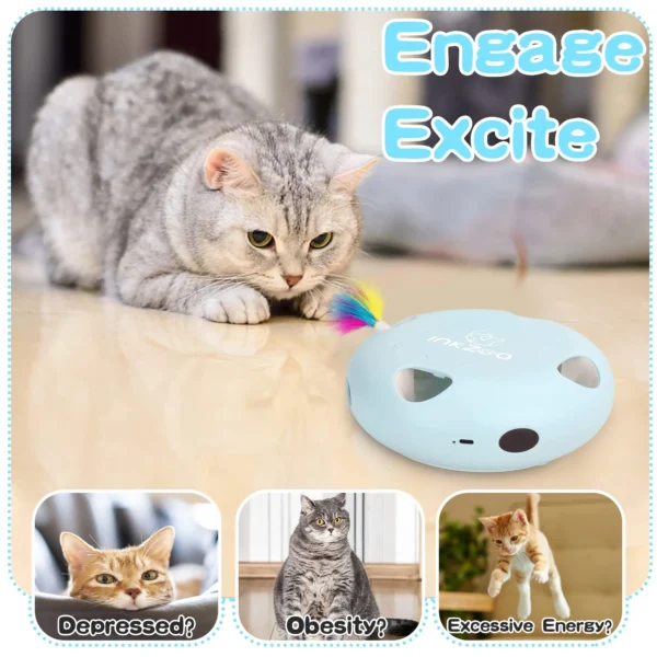 INKZOO Cat Toys, Interactive Cat Toys for Indoor Cats,  Smart Interactive Kitten Toy, Automatic 7 Holes Mice Whack-A-Mole 4