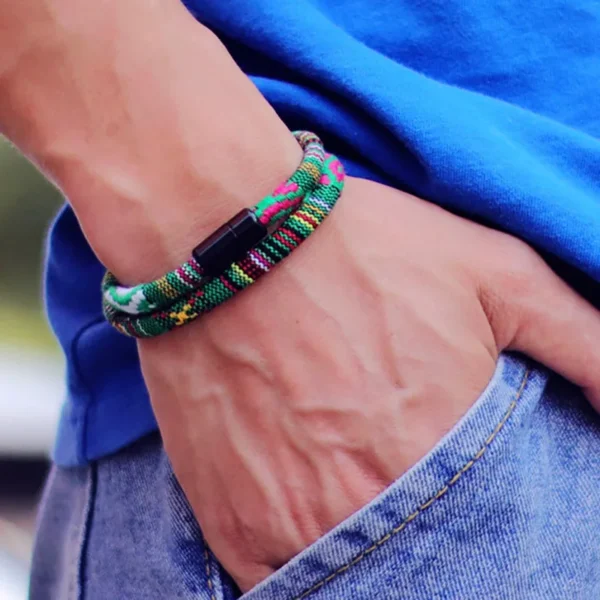 New In Men Bohemia Rope Bracelet Attract Magentic Braclet Adventure Survival Braslet Pulseras Hilo Hombre Beach Surf Brazalete 5