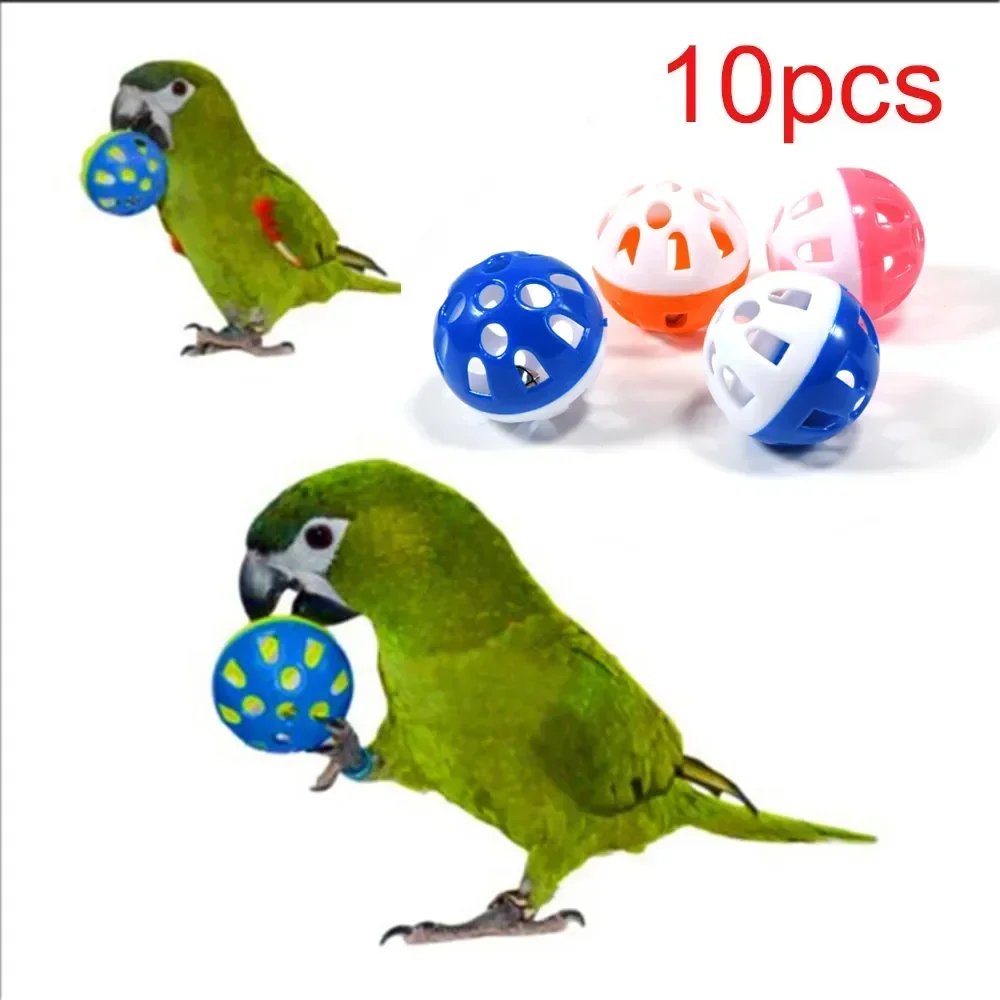 10pcs Pet Parrot Toy Colorful Hollow Rolling Bell Ball Bird Toy Parakeet Cockatiel Parrot Chew Cage Fun Toys Pet Bird Supplies 1