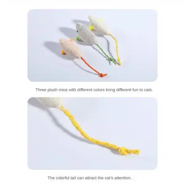 1pc Pet Toy Cats Toys Fun Plush MouseCat Interaction Toy For Kitten Colorful Durable Cute Plush False Mouse Pet Cat Accessories 5