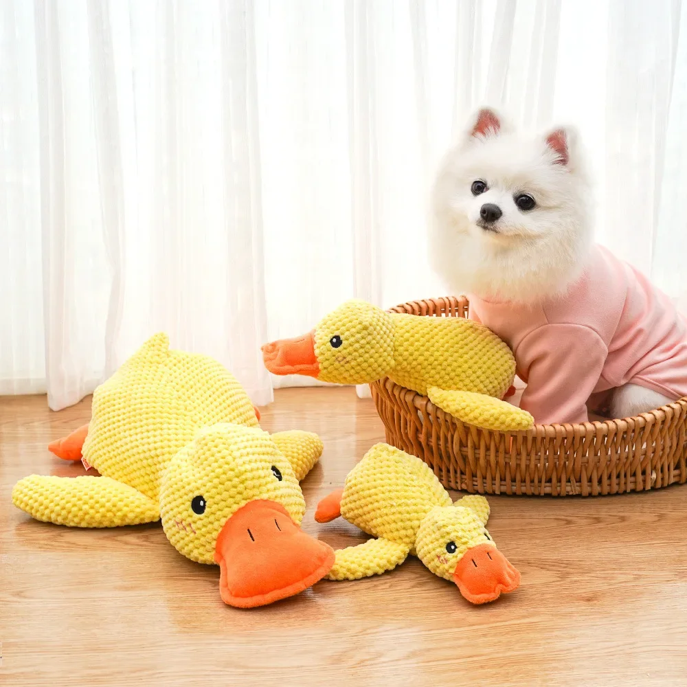 Pet Plush Toy Dog Calming Duck Stuffed Duck Toys Chew Toy Squeaky For Puppy Pet Teeth Cleaning Chew Pillow Toy Pet Supplies 1